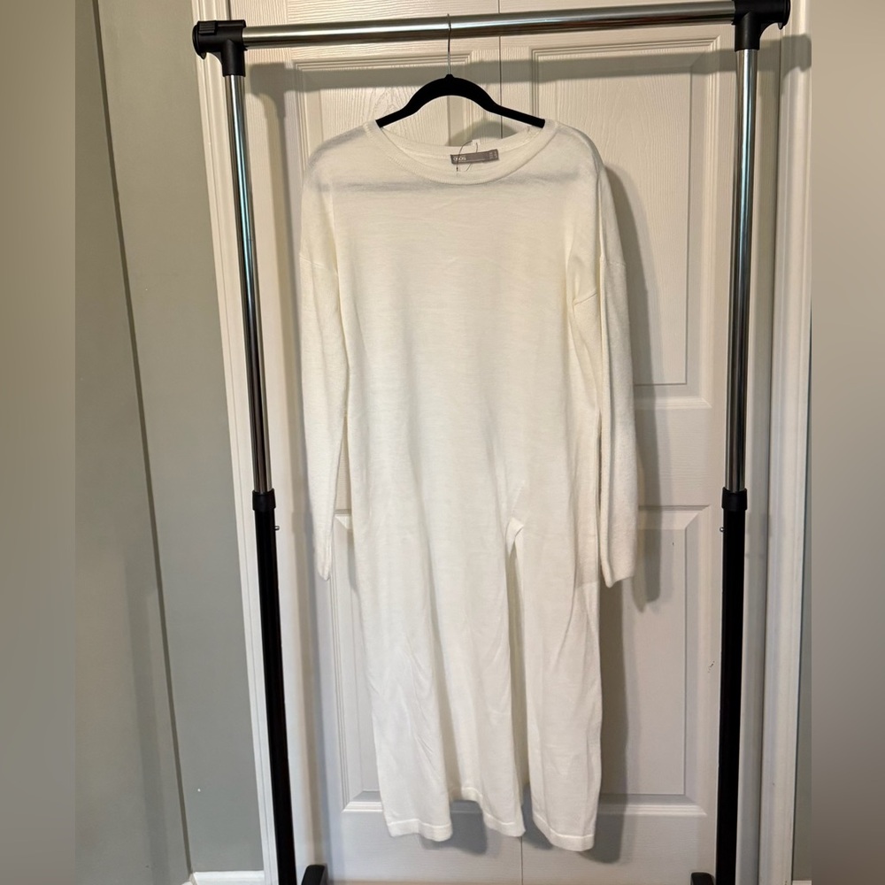ASOS White Sweater Dress Long Sleeves Knit NWT
